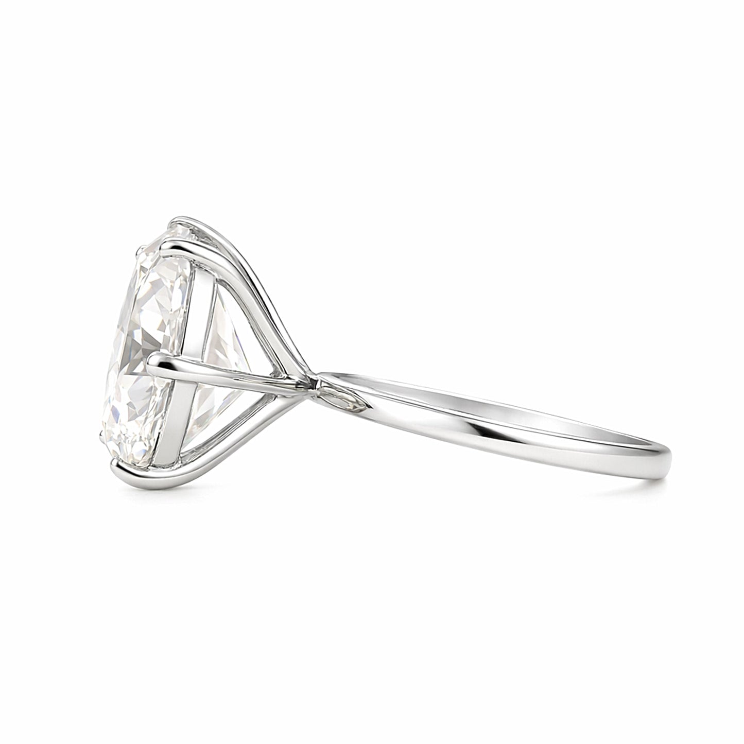 43.50 ct DEW Large Certified F VS1 White Moissanite Solitaire Ring In 18K Gold Plated V 18K Gold Plated