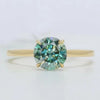 2.55 ct DEW Certified Blue Moissanite Ring – Birthday Gift for Her 18K Gold Plated Verm 18K Gold Plated