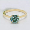 2.55 ct DEW Certified Blue Moissanite Ring – Birthday Gift for Her 18K Gold Plated Verm 18K Gold Plated