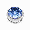 20.00ct DEW Blue Moissanite Round Pendant Necklace