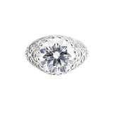 3.60 Ct Round Cut Lab Grown Diamond Ring — VS1 Clarity, 18k Gold Vermeil
