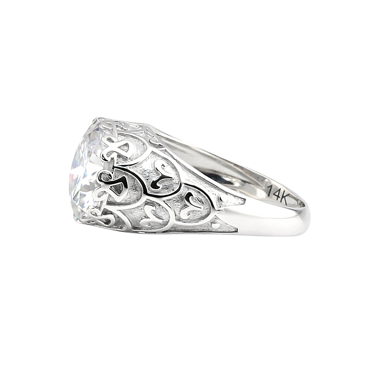 3.60 Ct Round Cut Lab Grown Diamond Ring — VS1 Clarity, 18k Gold Vermeil