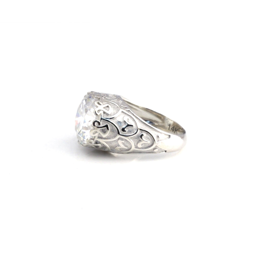 9.85 ct DEW Certified White Moissanite Ring In Gold Vermeil– Rare Wedding Gift Idea