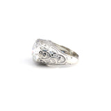 9.85 ct DEW Certified White Moissanite Ring In Gold Vermeil– Rare Wedding Gift Idea