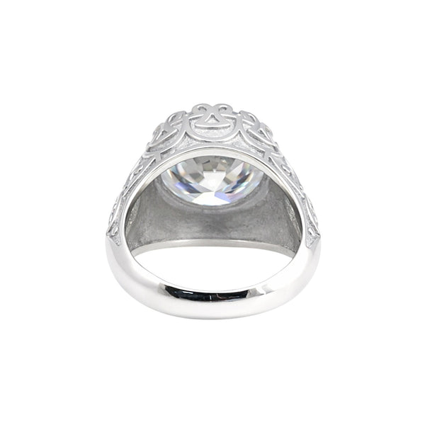 3.60 Ct Round Cut Lab Grown Diamond Ring — VS1 Clarity, 18k Gold Vermeil