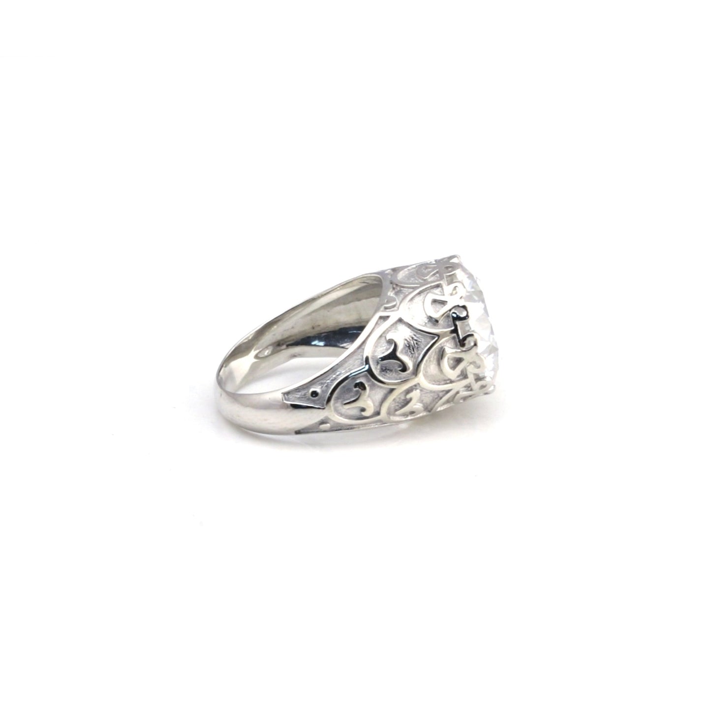 9.85 ct DEW Certified White Moissanite Ring In Gold Vermeil– Rare Wedding Gift Idea
