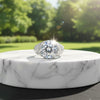 9.85 ct DEW Certified White Moissanite Ring In Gold Vermeil– Rare Wedding Gift Idea