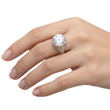 3.60 Ct Round Cut Lab Grown Diamond Ring — VS1 Clarity, 18k Gold Vermeil