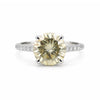 10.50 ct DEW Champagne Moissanite Ring in Prong Set Certified Stone 18K Gold Plated Ver 18K Gold Plated