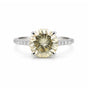10.50 ct DEW Champagne Moissanite Ring in Prong Set Certified Stone 18K Gold Plated Ver 18K Gold Plated