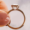 4.50 ct DEW Emerald Cut Off White Moissanite Ring in Certified Shine 18K Gold Plated Ve 18K Gold Plated