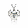 10.00ct DEW White Moissanite Heart Cut Pendant Necklace