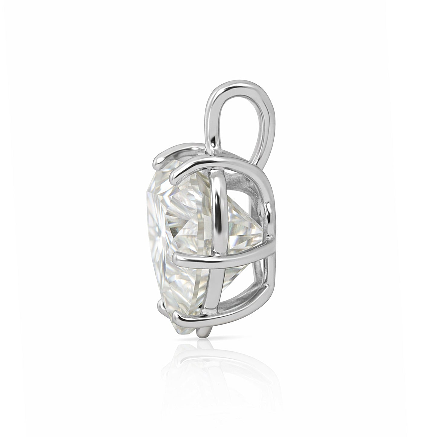 10.00ct DEW White Moissanite Heart Cut Pendant Necklace