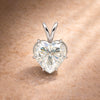 10.00ct DEW White Moissanite Heart Cut Pendant Necklace