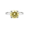 3.00 Ct Round Cut Champagne Lab Grown Diamond Ring — VS1 Clarity, 18k Gold Vermeil