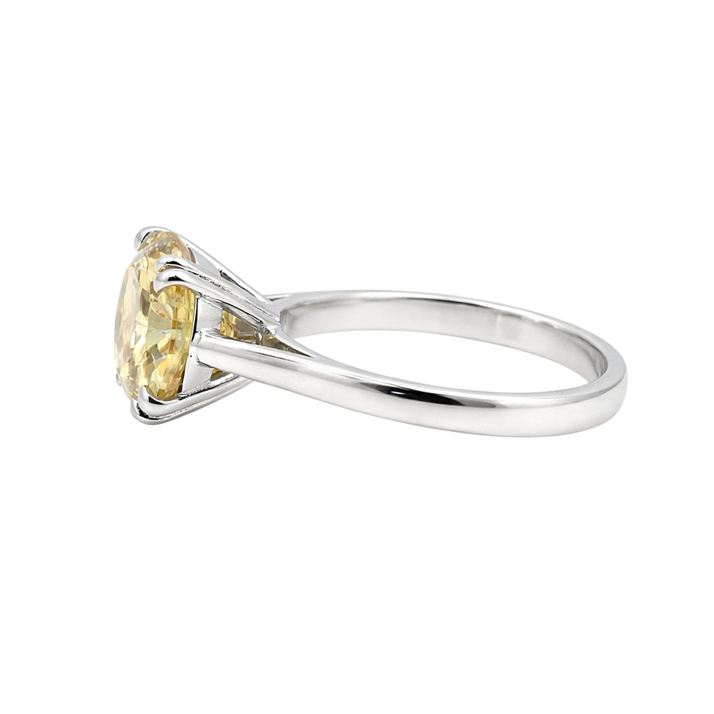 3.00 Ct Round Cut Champagne Lab Grown Diamond Ring — VS1 Clarity, 18k Gold Vermeil