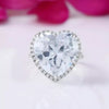 6.7ct DEW White Moissanite Heart Solitaire Ring