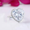 6.7ct DEW White Moissanite Heart Solitaire Ring