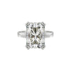 Top view of large emerald cut lab diamond showing step facets and VS1 clarity