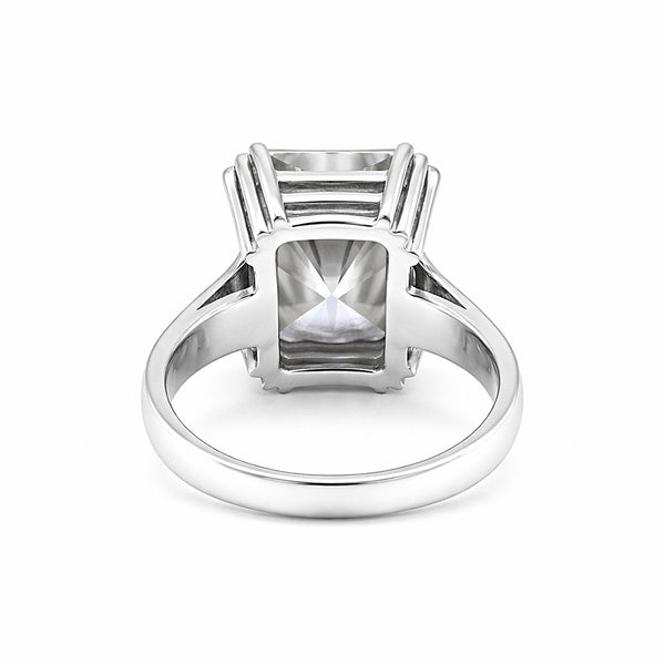 Close-up of emerald step cut showing pavilion depth and clean clarity