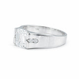 10.50 ct DEW Off White Moissanite Men’s Ring Gift for Groom or Husband 18K Gold Plated