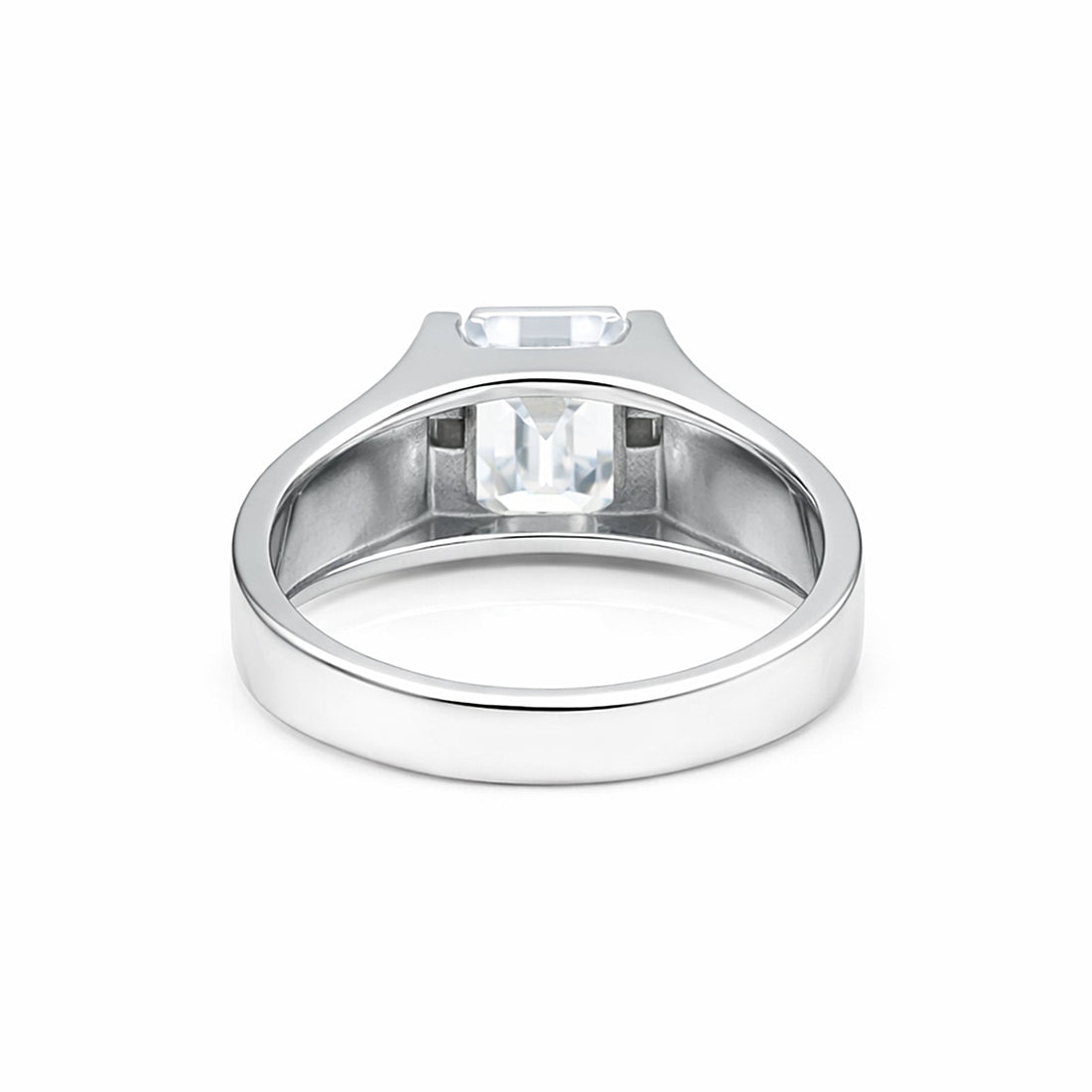 10.50 ct DEW Off White Moissanite Men’s Ring Gift for Groom or Husband 18K Gold Plated