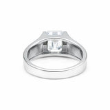 10.50 ct DEW Off White Moissanite Men’s Ring Gift for Groom or Husband 18K Gold Plated