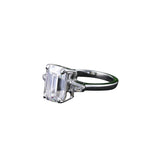 4.50 Ct Emerald Cut Lab Grown Diamond Ring — VS1 Clarity, 18k Gold Vermeil
