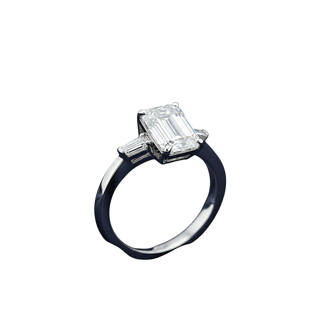 4.50 Ct Emerald Cut Lab Grown Diamond Ring — VS1 Clarity, 18k Gold Vermeil