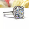 6.65ct DEW White Moissanite Round Solitaire Ring