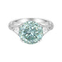 8.50 ct DEW Round Cut Blue Treated Moissanite Solitaire Ring in WOW 18K Gold Plated Ver 18K Gold Plated