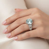 8.50 ct DEW Round Cut Blue Treated Moissanite Solitaire Ring in WOW 18K Gold Plated Ver 18K Gold Plated