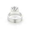 5.00 ct DEW White Round Cut Treated Moissanite Ring in Certified Beauty 18K Gold Plated