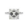 5.74 ct DEW Asscher Cut Off White Moissanite Ring in – Wedding Gift 18K Gold Plated Ver 18K Gold Plated