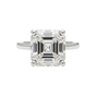 5.74 ct DEW Asscher Cut Off White Moissanite Ring in – Wedding Gift 18K Gold Plated Ver 18K Gold Plated