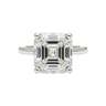 5.74 ct DEW Asscher Cut Off White Moissanite Ring in – Wedding Gift 18K Gold Plated Vermeil in 18K Gold Plated Vermeil