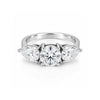 2.70 ct DEW Certified Round Cut Off White Moissanite Ring – Summer Proposal 18K Gold Plated