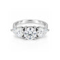 2.70 ct DEW Certified Round Cut Off White Moissanite Ring – Summer Proposal 18K Gold Plated