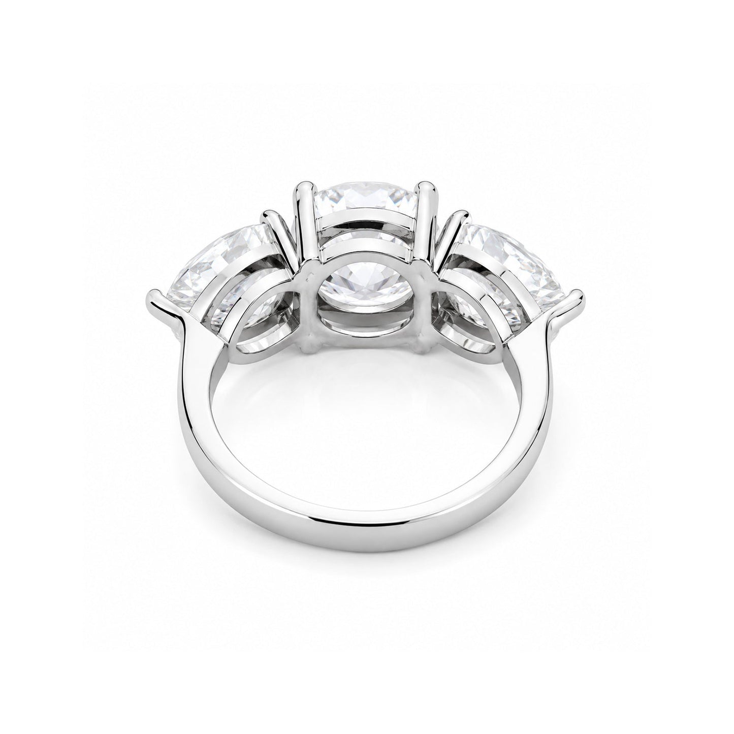 2.70 ct DEW Certified Round Cut Off White Moissanite Ring – Summer Proposal 18K Gold Plated