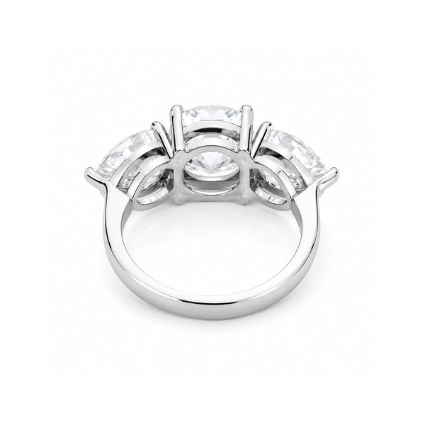 2.70 ct DEW Certified Round Cut Off White Moissanite Ring – Summer Proposal 18K Gold Plated