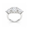 2.70 ct DEW Certified Round Cut Off White Moissanite Ring – Summer Proposal 18K Gold Plated