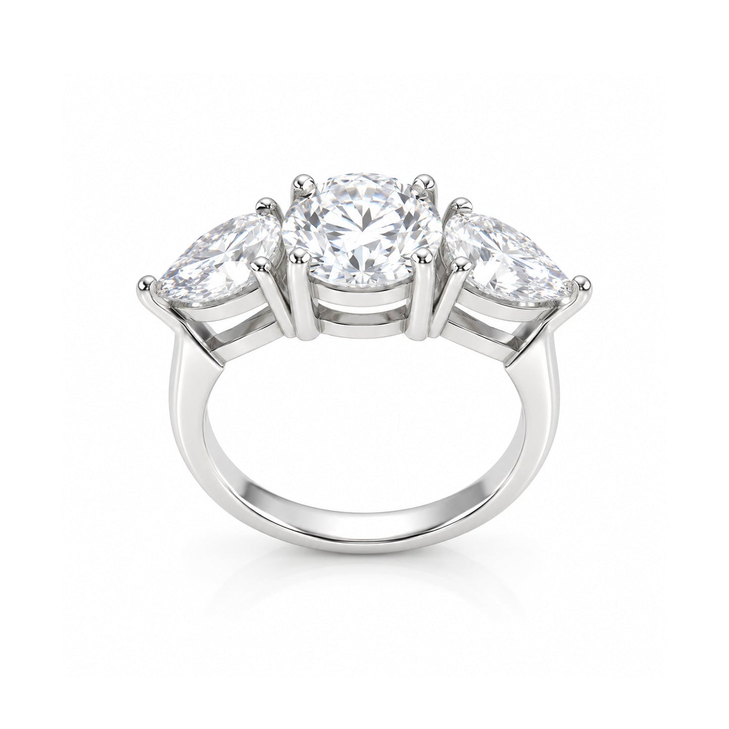 2.70 ct DEW Certified Round Cut Off White Moissanite Ring – Summer Proposal 18K Gold Plated