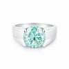 6.40 ct DEW Off White Moissanite Ring in – Elegant 4th of July Gift 18K Gold Plated Ver 18K Gold Plated