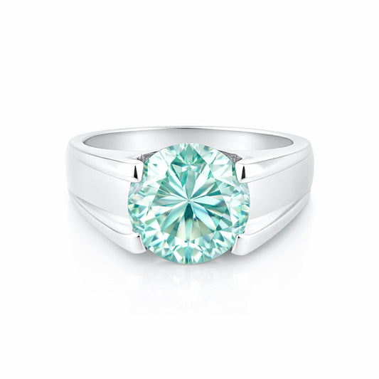 6.40 ct DEW Off White Moissanite Ring in – Elegant 4th of July Gift 18K Gold Plated Ver 18K Gold Plated