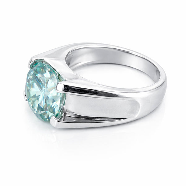 6.40 ct DEW Off White Moissanite Ring in – Elegant 4th of July Gift 18K Gold Plated Ver 18K Gold Plated