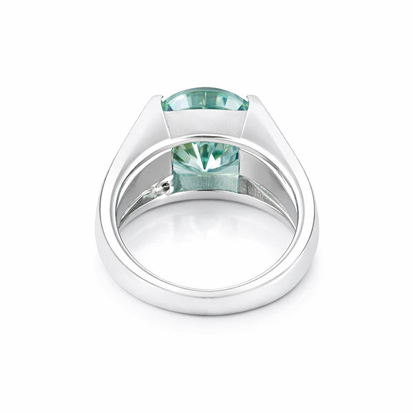 6.40 ct DEW Off White Moissanite Ring in – Elegant 4th of July Gift 18K Gold Plated Ver 18K Gold Plated