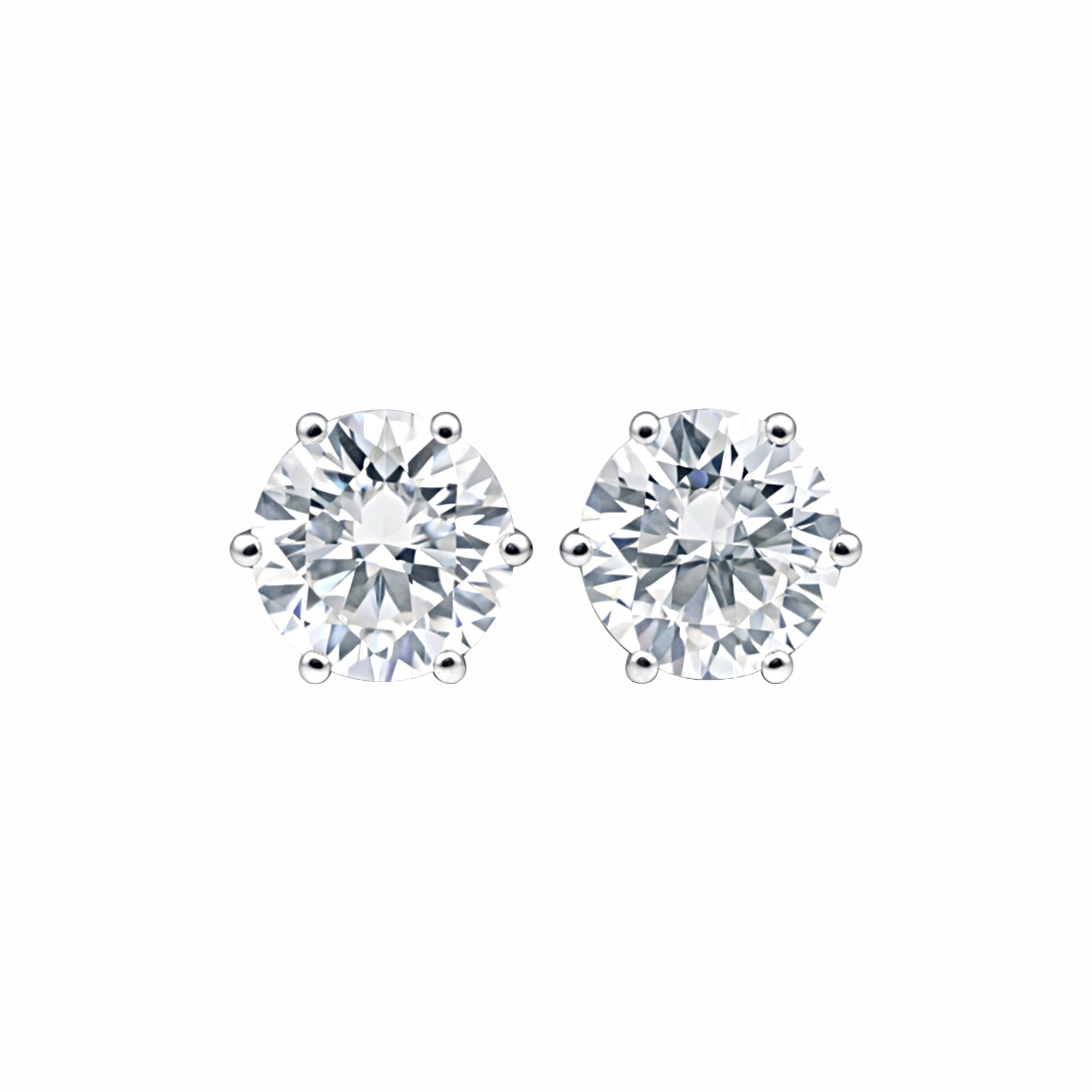 10.00ct DEW White Moissanite Round Stud Earrings