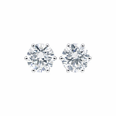 10.00ct DEW White Moissanite Round Stud Earrings