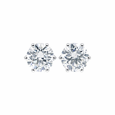 10.00ct DEW White Moissanite Round Stud Earrings