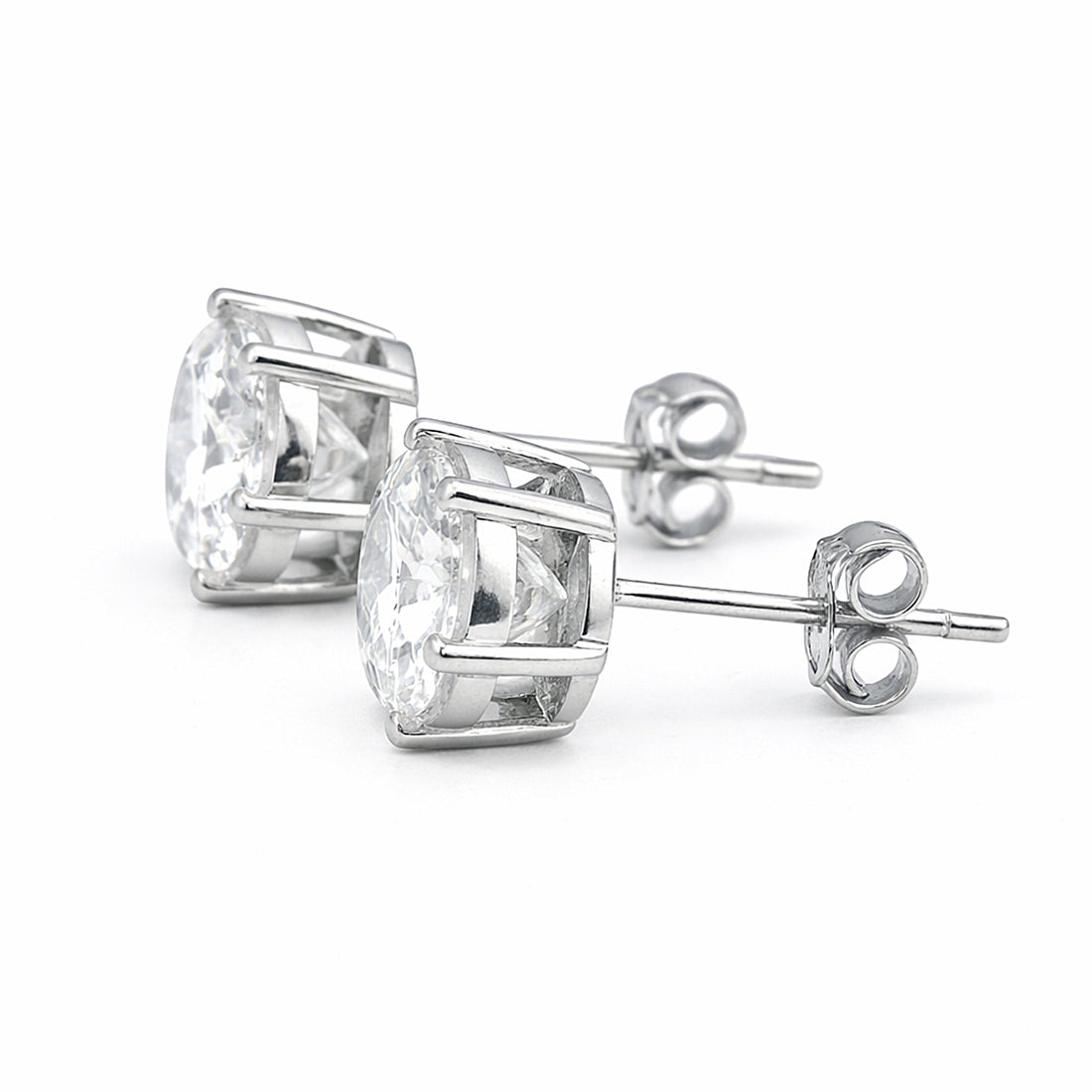 10.00ct DEW White Moissanite Round Stud Earrings